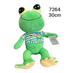 Maskotka żaba zielona 30 cm w paskowaną koszulkę WK10726-26