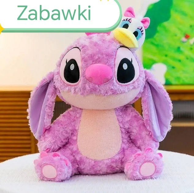 Pluszowy różowy stworek 80cm z ozdobą na głowie