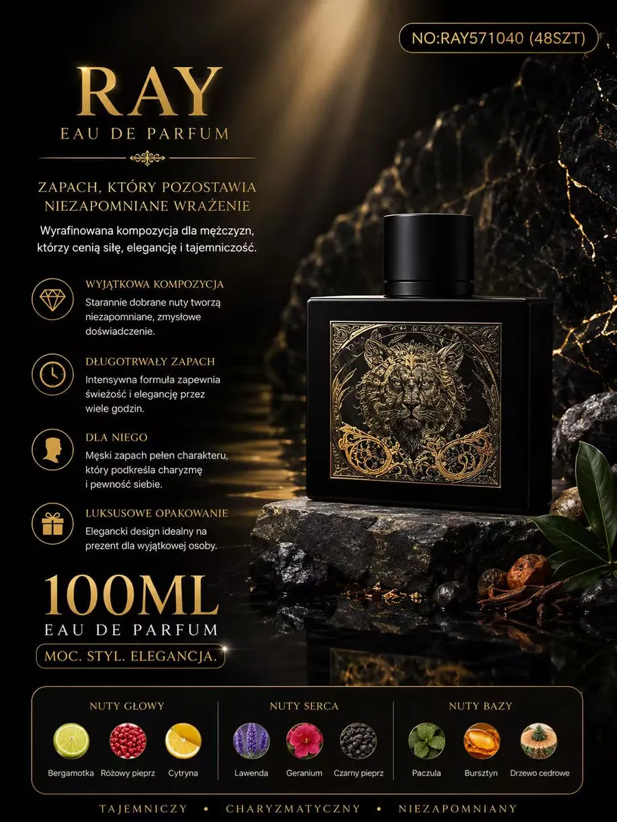 Ray Eau de Parfum 100ml męski zapach elegancja styl