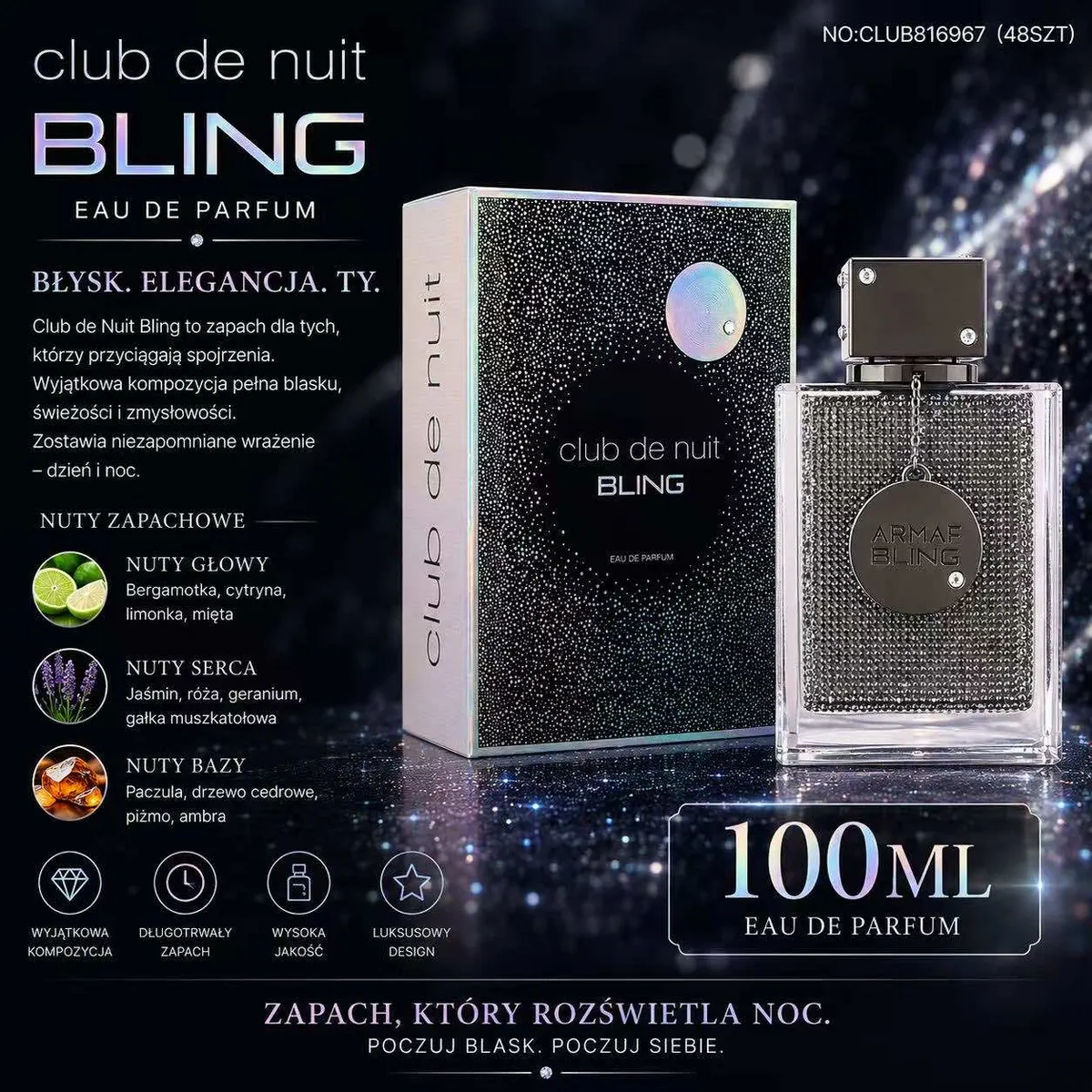 Club de Nuit Bling Eau de Parfum 100ml luksusowy zapach