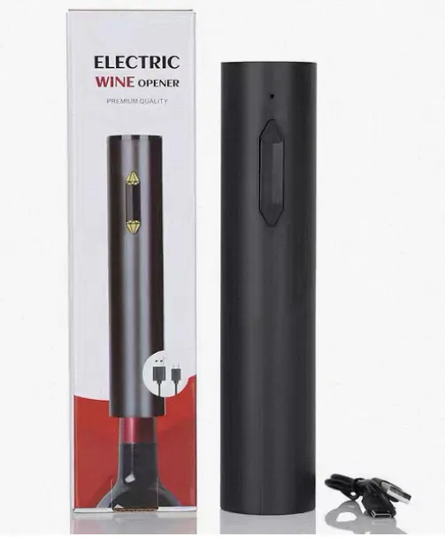 Elektryczny otwieracz do wina czarny z ładowaniem USB