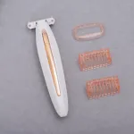 Depilator USB biały z różowozłotym wykończeniem i nasadkami