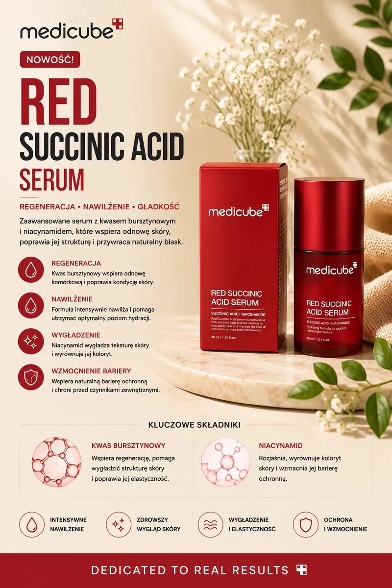 Medicube Red Succinic Acid Serum 30 ml nawilżające i regenerujące
