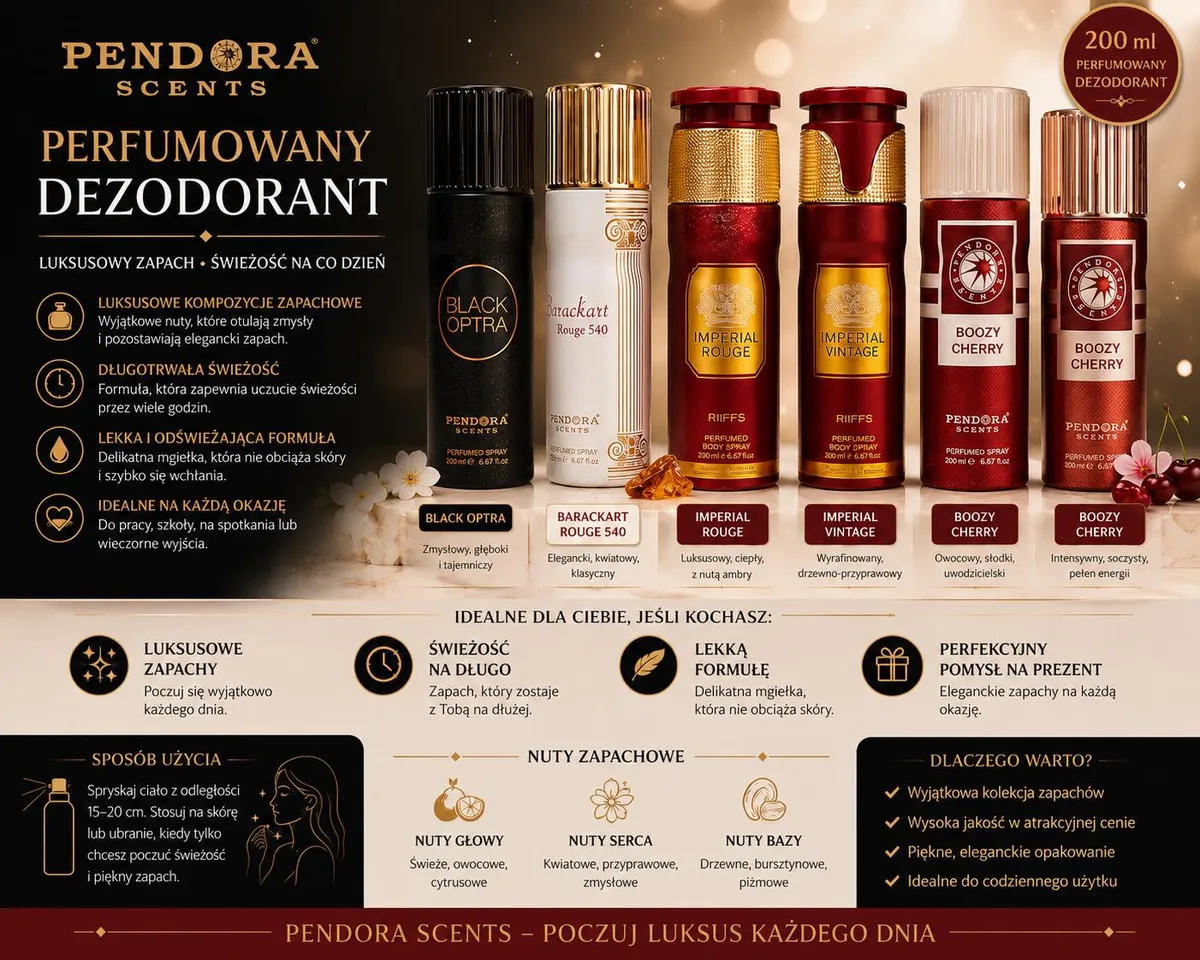 Perfumowany dezodorant Pandora Scents 200 ml z luksusowym zapachem