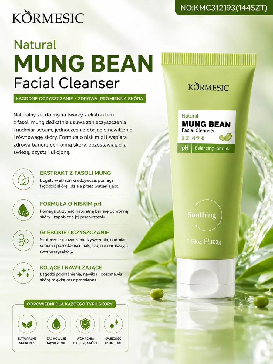 Körmesic Natural Mung Bean Żel do Mycia Twarzy 100g