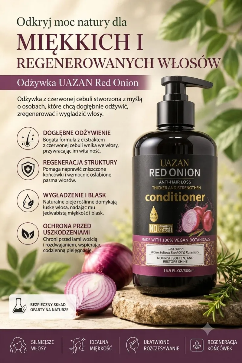 Odżywka UAZAN Red Onion z ekstraktem czerwonej cebuli 500ml