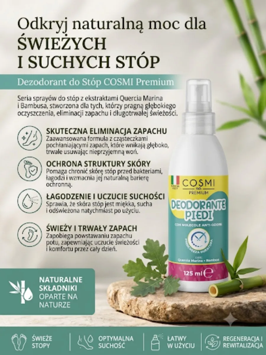 Dezodorant do Stóp COSMI Premium 125 ml naturalna świeżość