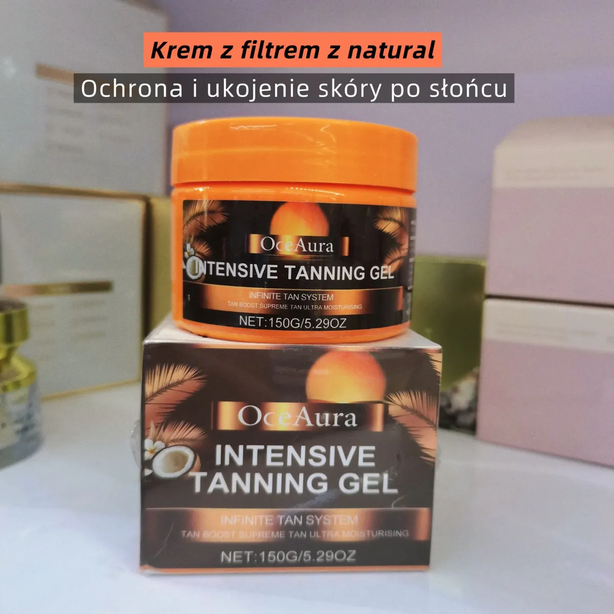 Intensywny żel do opalania OceAura 150g z filtrem UV