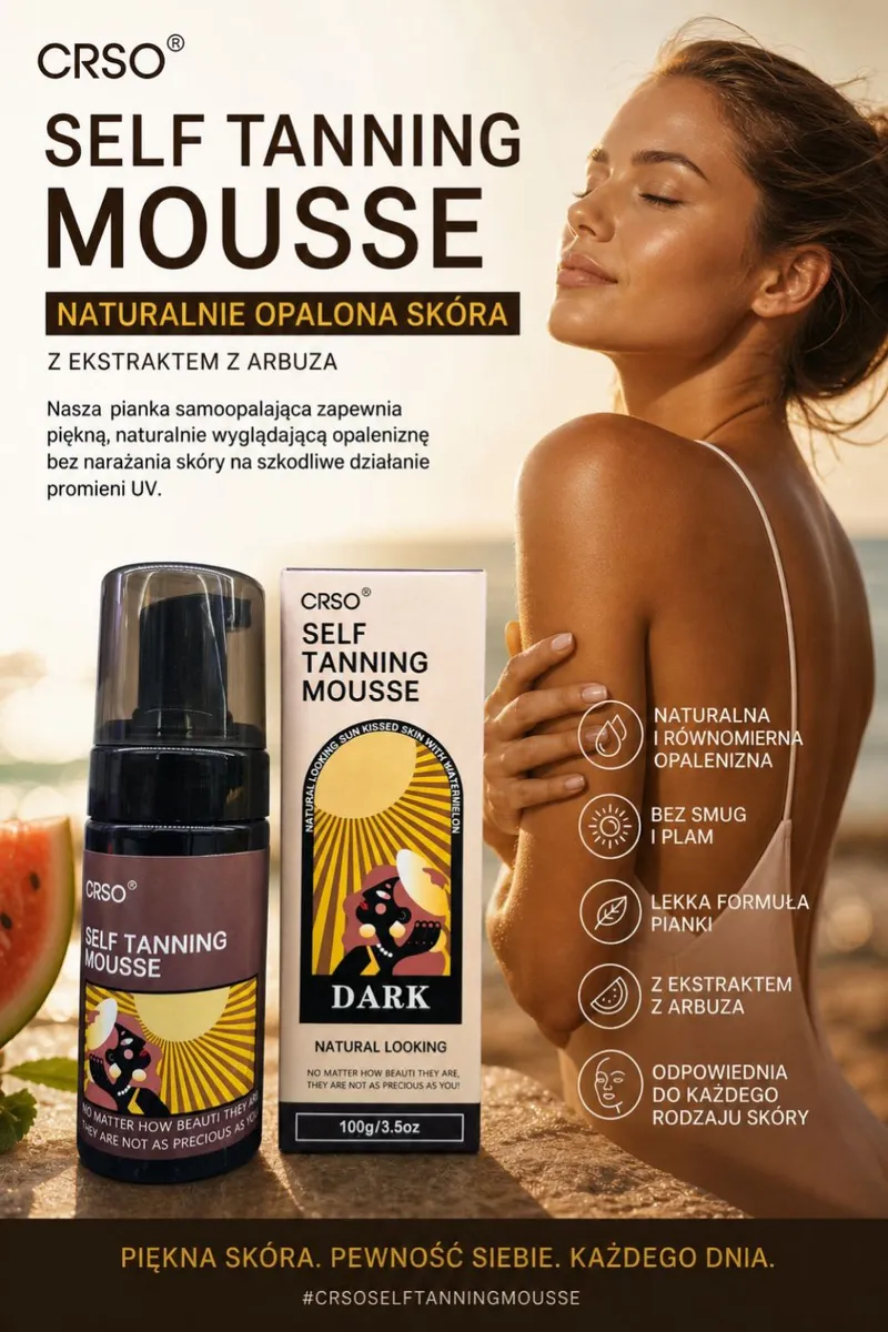 CRSO Self Tanning Mousse Dark pianka samoopalająca z ekstraktem z arbuza