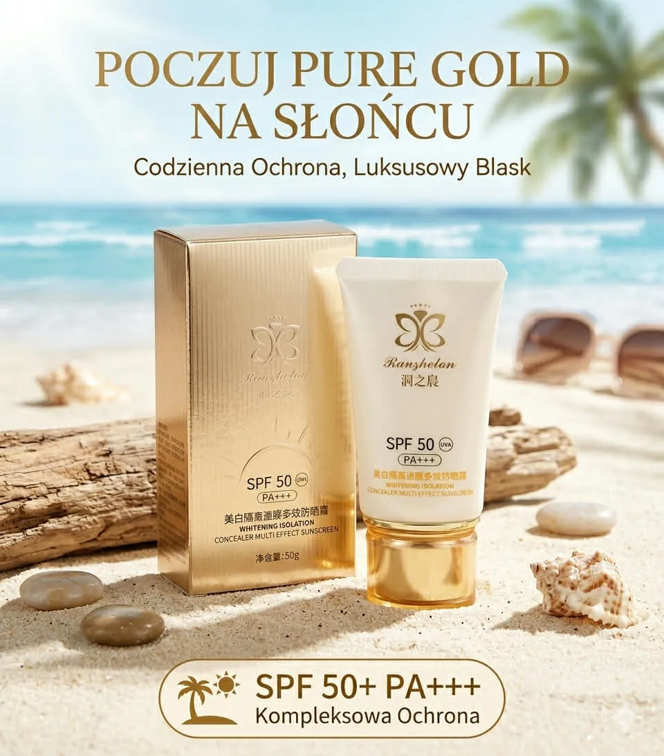 Runzhilan krem przeciwsłoneczny SPF 50+ PA+++ rozświetlający 50g