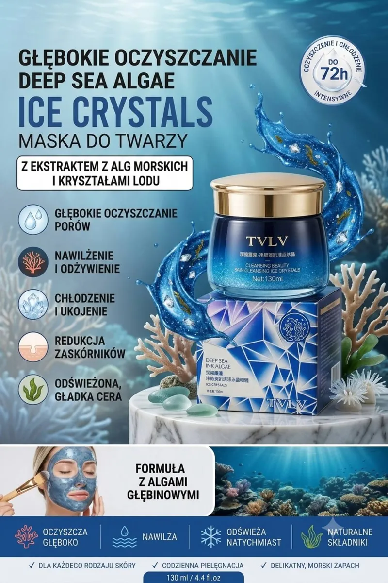 TVLV Deep Sea Algae Ice Crystals Maska do Twarzy 130 ml z ekstraktem z alg morskich