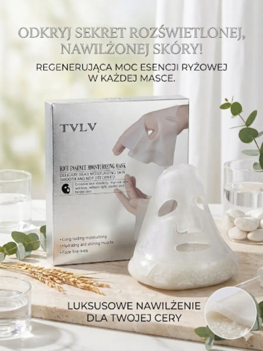 TVLV Rice Essence Moisturizing Mask luksusowa maska nawilżająca