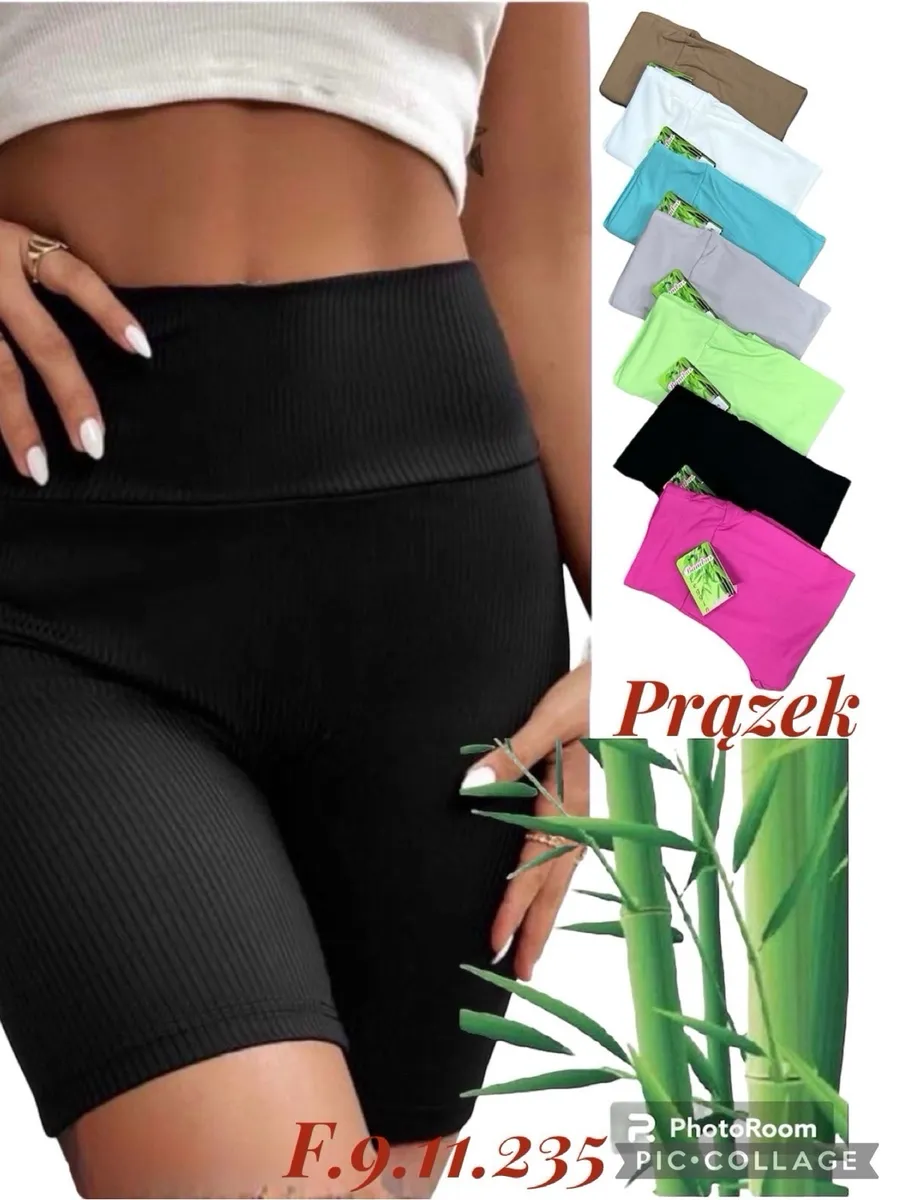 Legginsy Prążkowane Kolorowe Szorty F.9.11.235