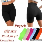Prążkowane krótkie legginsy damskie Big Size czarne