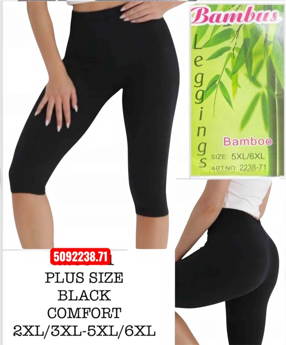 Legginsy damskie czarne plus size Bamboo 5XL/6XL