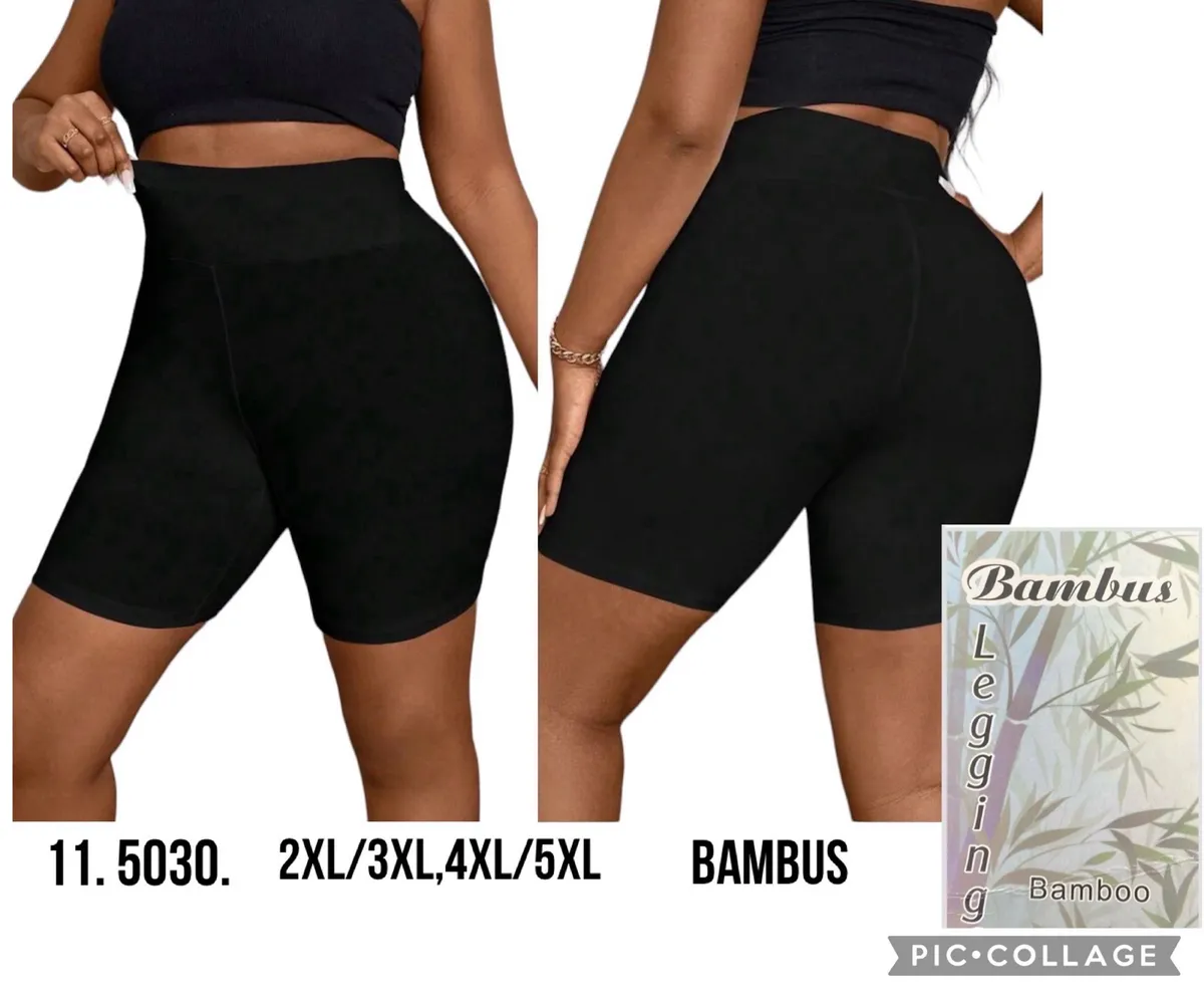 Legginsy bambusowe czarne 2XL-5XL wysoki stan