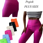 Legginsy damskie prążkowane plus size różowe LGC Vogue