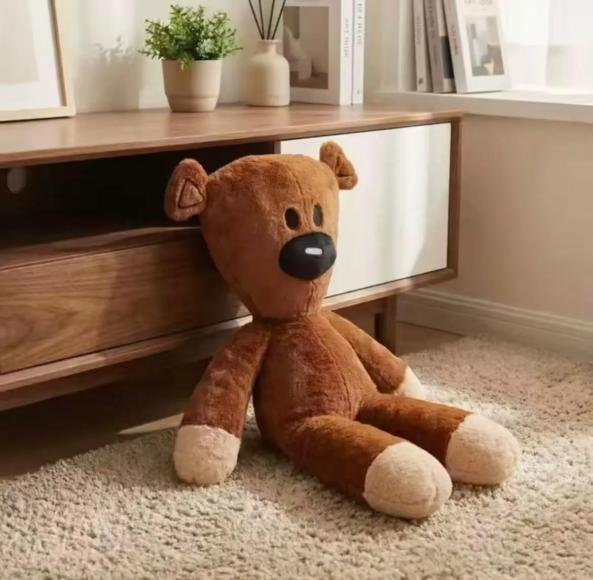 Miękki pluszowy miś brązowy 60cm z jasnobeżowymi łapkami