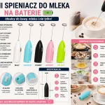 Elektryczny spieniacz do mleka na baterie kolorowy 21 cm