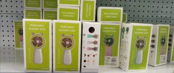Przenośny wentylator kieszonkowy z motywem misia, biały