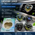 Odświeżacz powietrza samochodowy w kształcie serca z logo marki