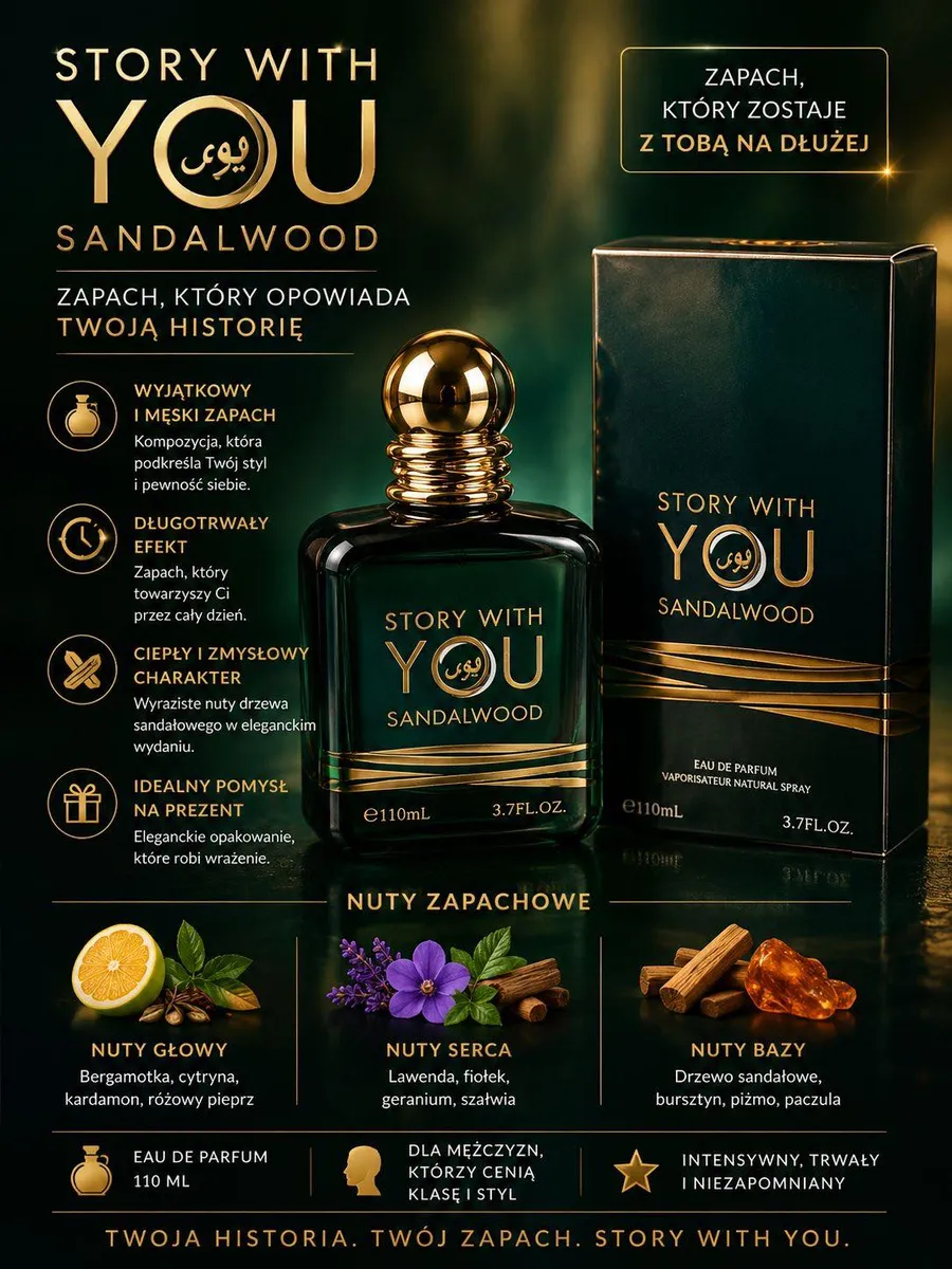 Story With You Sandalwood 110ml perfumy męskie drzewo sandałowe