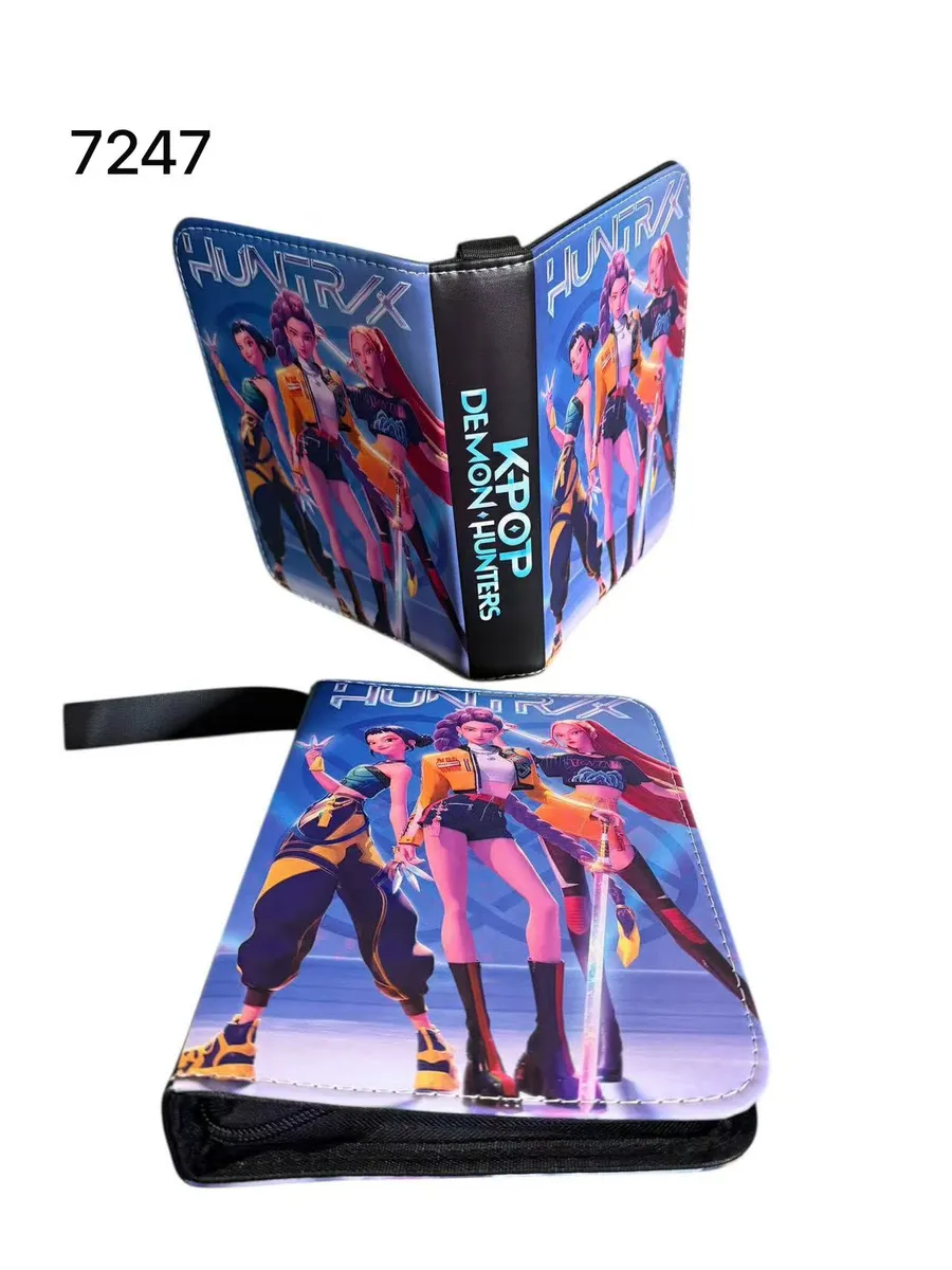Album na karty KPOP Demon Hunters granatowy z nadrukiem postaci