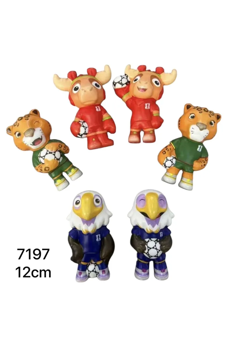 Figurki zwierząt sportowców 12 cm zestaw 6 sztuk kolorowe
