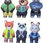 Figurki Zwierząt 12 cm Zestaw 6 sztuk Kolorowe Postacie