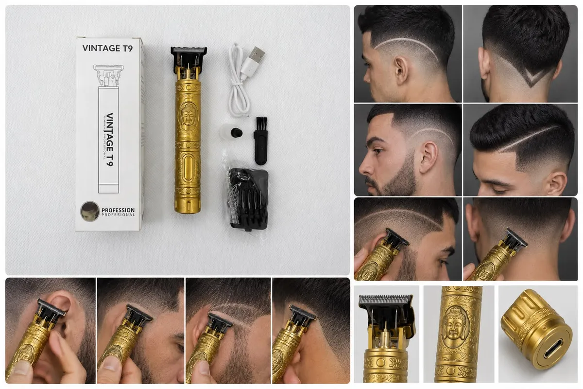 Trymer Vintage T9 Budda USB do włosów i brody złoty