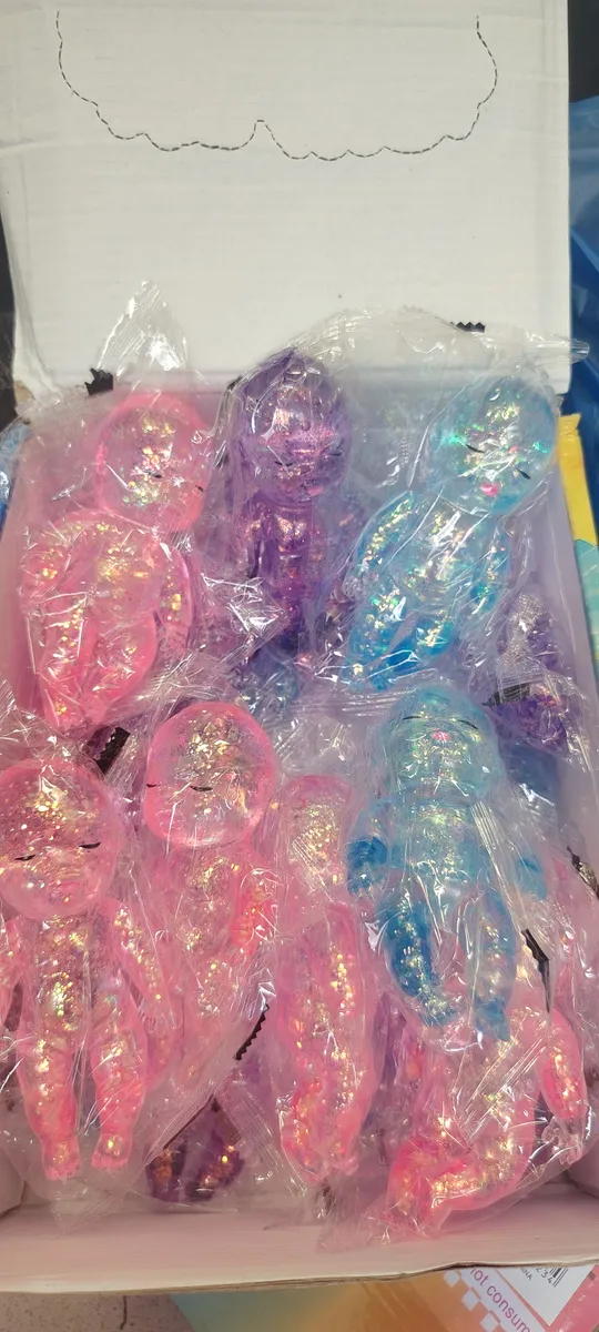 Figurka świecąca LED mix kolorów z brokatem 12 sztuk