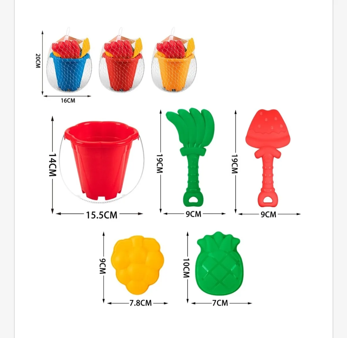 Zestaw do pia i foremki kolorowe plastikowe T40726-4