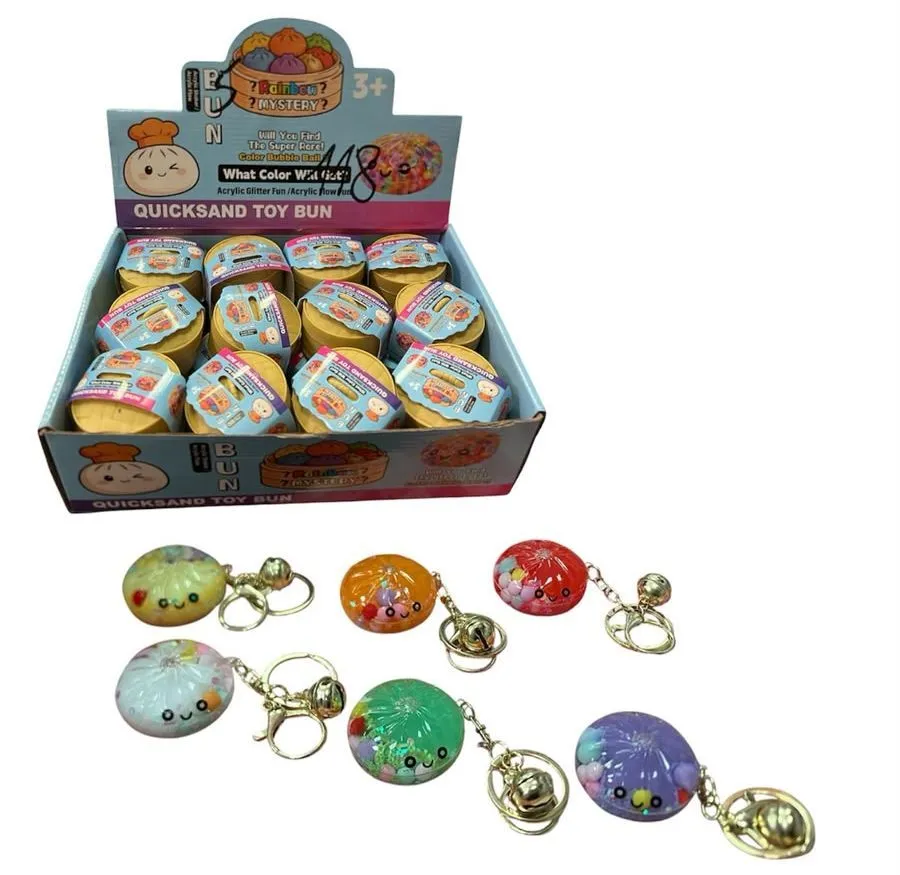 Zabawka brelok Quicksand Toy Bun kolorowy z dzwoneczkiem