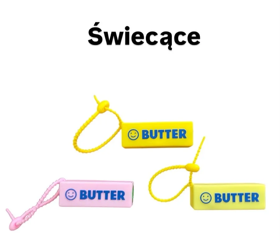 Świecące breloki Butter w kolorze żółtym i różowym