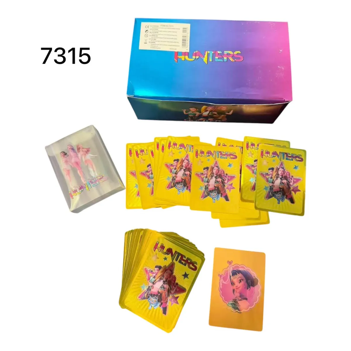 Karty kolekcjonerskie Kpop 3D Hunters żółte 55 sztuk