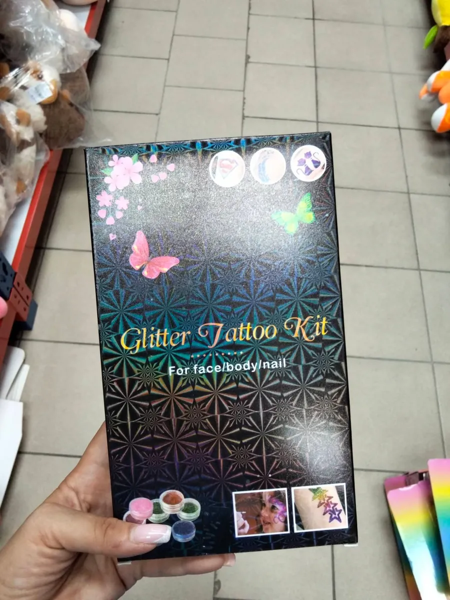 Glitter Tattoo Kit zestaw brokatowych tatuaży do twarzy i ciała