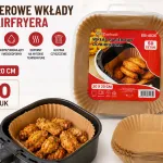 Papierowe wkłady do Air Fryera 20x20 cm 50 sztuk brązowe