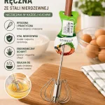 Trzepaczka ręczna ze stali nierdzewnej z ergonomicznym uchwytem