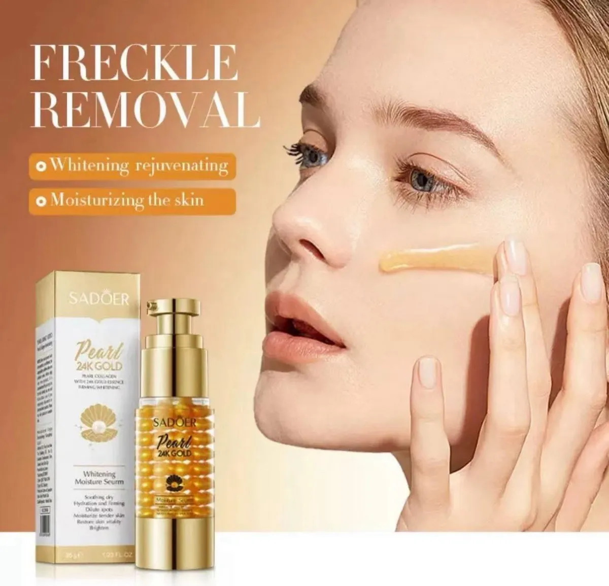 Sadoer Pearl 24K Gold Serum nawilżające i rozświetlające do twarzy