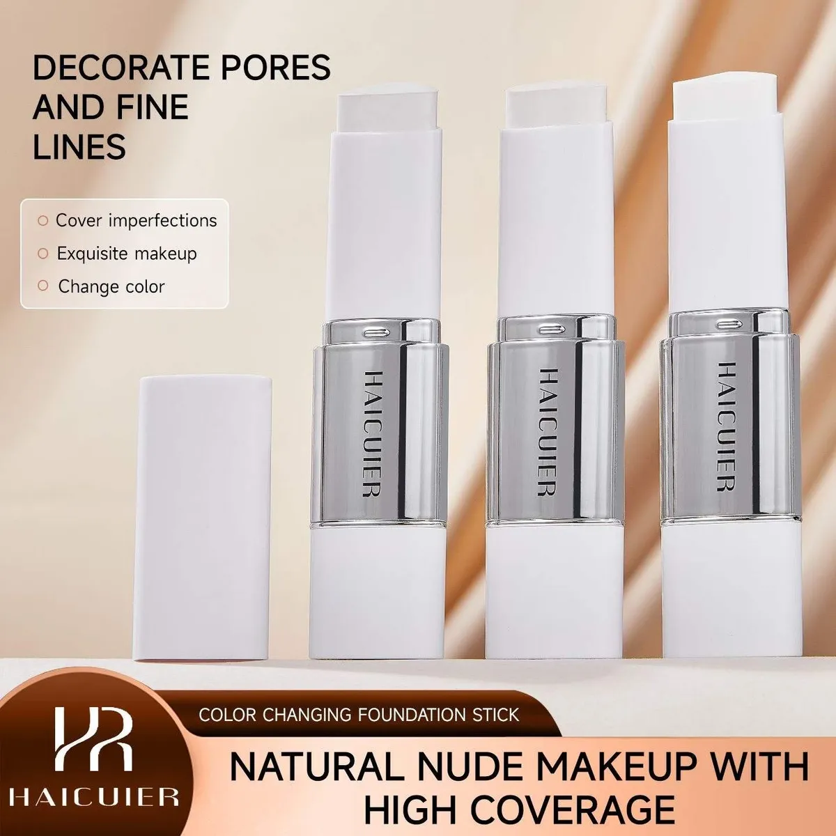HAICUIER podkład w sztyfcie zmieniający kolor naturalny nude