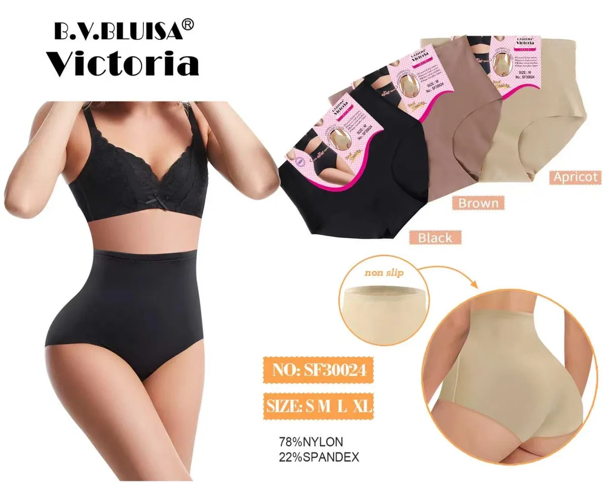 Majtki modelujące damskie B.V.BLUISA Victoria w kolorach czarnym, brązowym i morelowym, wysoki stan