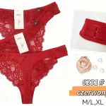 Czerwone stringi koronkowe z podwójnymi paskami M/L, XL