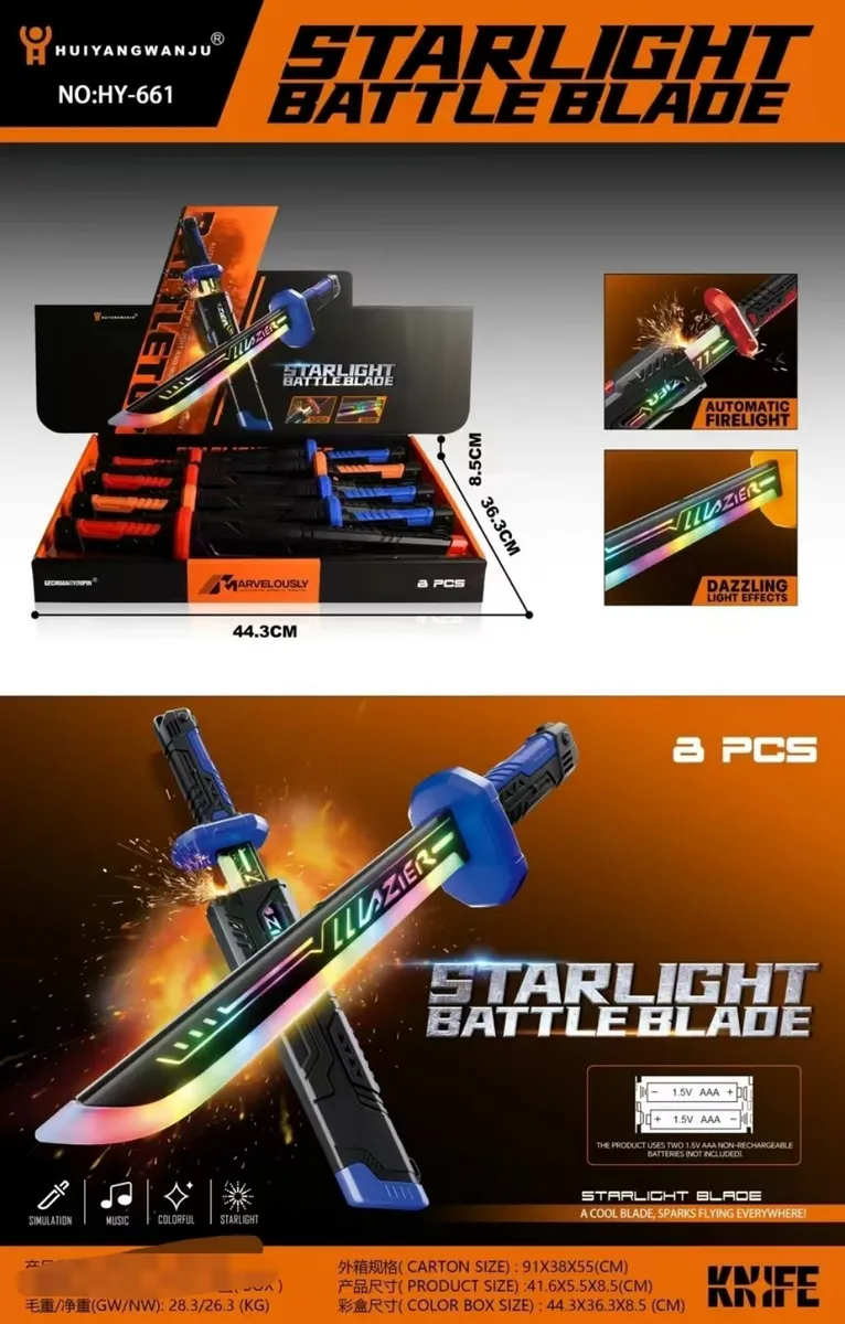 Starlight Battle Blade miecz świetlny z efektem iskier i dźwiękiem