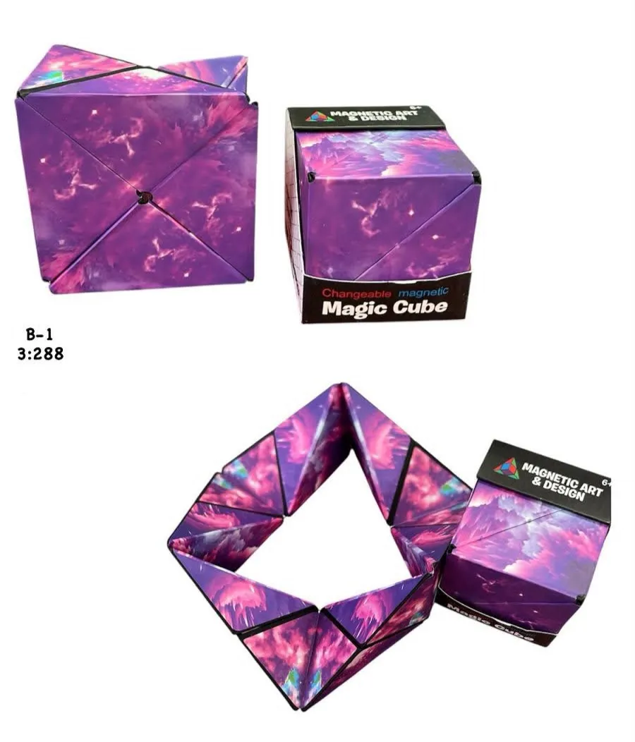 Magic Cube Zabawka Magnetyczna Fioletowy Wzór Kosmos