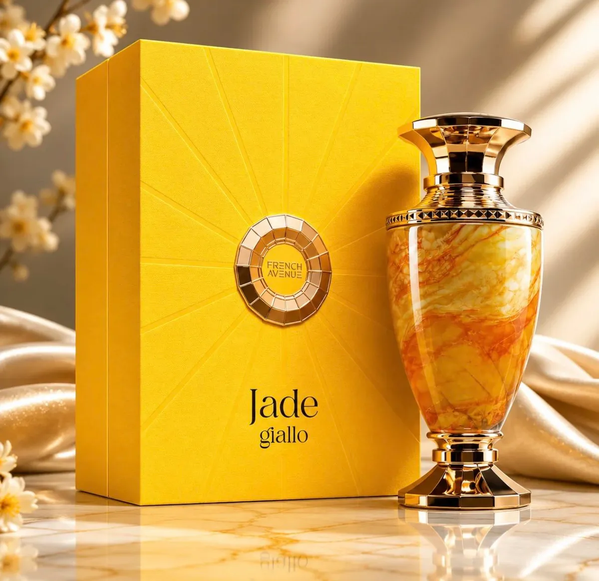 Perfumy Jade Giallo 100ml w eleganckim żółtym opakowaniu