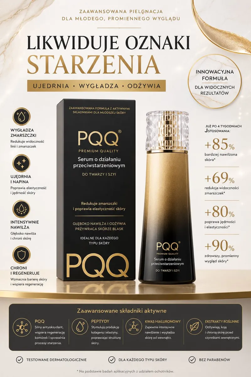 Serum przeciwstarzeniowe PQQ do twarzy i szyi 30 ml