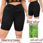 Czarne marszczone legginsy damskie Big Size 3XL-5XL
