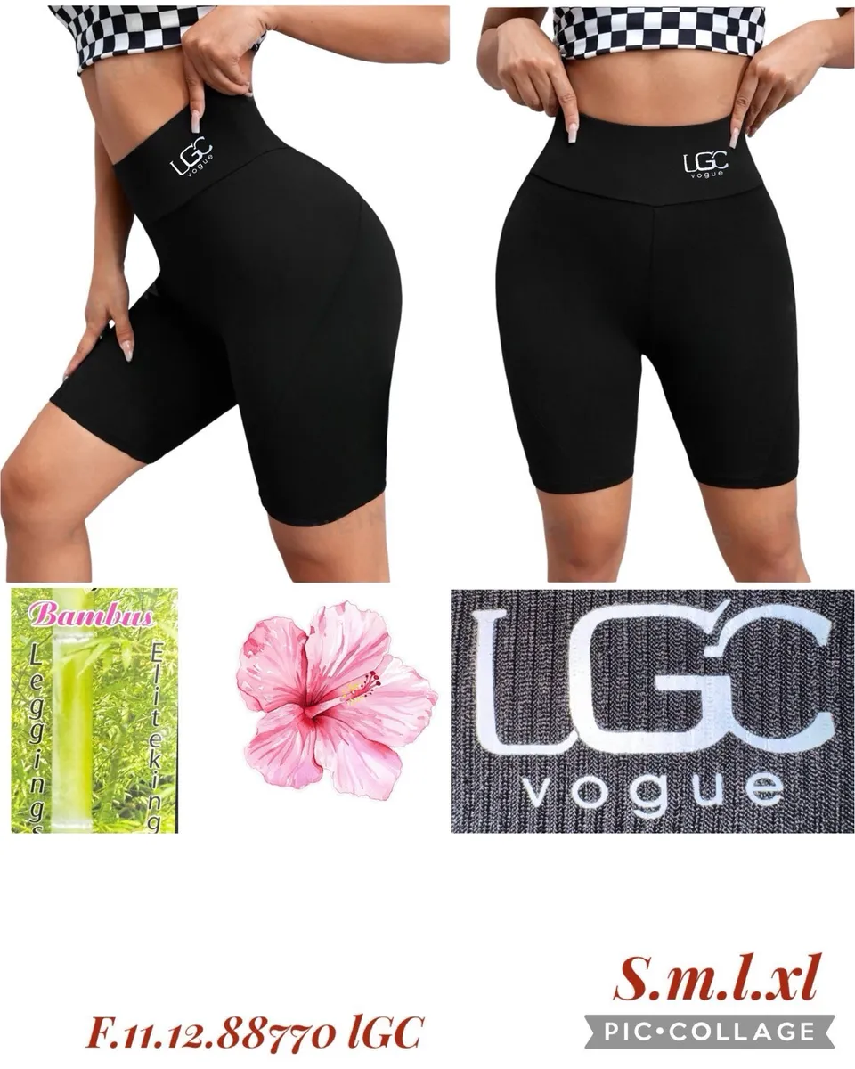 Czarne legginsy damskie LGC Vogue z wysokim stanem