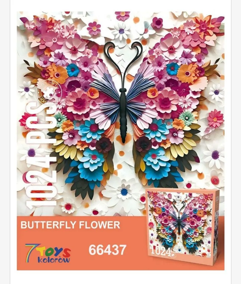 Puzzle Butterfly Flower 1024 elementy kolorowe 7 Toys