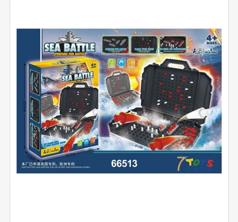 Gra strategiczna Sea Battle 2-osobowa 4+ lata z walizką